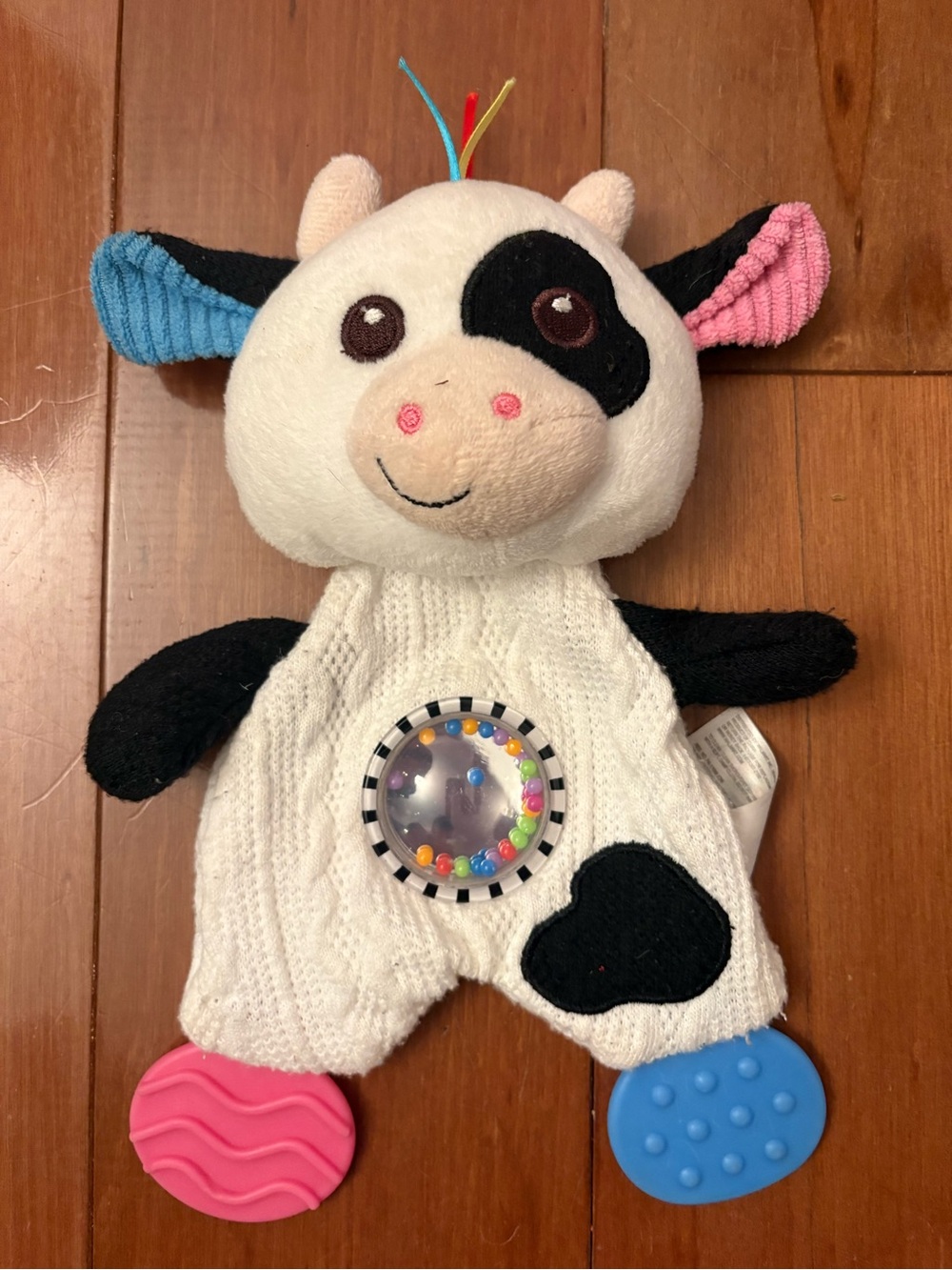 2 Baby Sensory Toys Crinkle Cow & Giraffe Plush Baby Toys - Picture 4 of 5